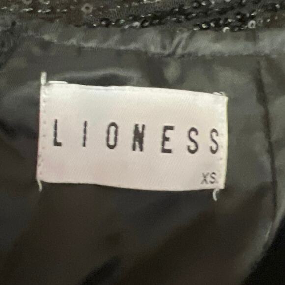 Lioness Diamonds In The Sky Black Sequin Ruched Mini Pencil Bodycon Skirt Sz XS - Picture 4 of 5